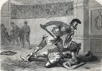 La batalla de los gladiadores en la arena (detalle) 1864