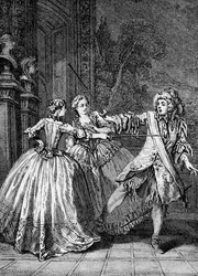 El burgués gentilhombre, ilustración de un libro de obras de Molière, 1896