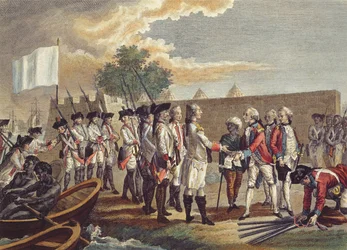 La captura de Senegal, grabado por Nicholas Ponce (1746-1831) 1799