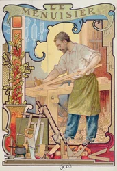 El carpintero, ilustración de un libro sobre los oficios, c.1899