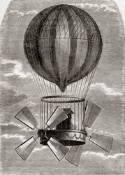 El globo aerostático del Conde de Artois construido por Alban y Vallet en Javelle, cerca de París, Francia en 1785, de Les Merveilles de la Science, publicado c.1870