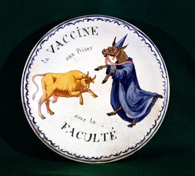 La viruela vacuna luchando contra la profesión médica, c.1800