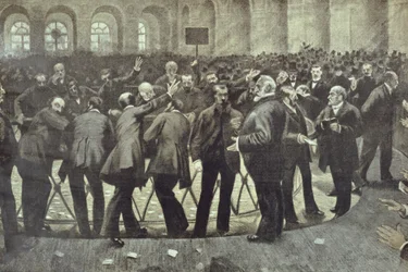 La famosa Corbeille en la Bolsa de París, c.1885