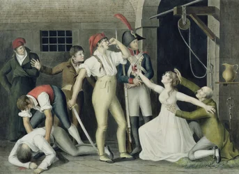 La devoción filial y heroica de Mademoiselle de Sombreuil en septiembre de 1792, c.1800