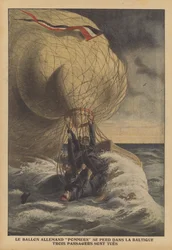 El globo alemán Pommern estrellándose en el Báltico