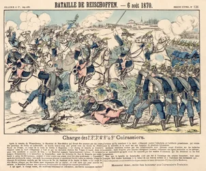 La carga heroica de la caballería francesa durante la batalla de Reichshoffen, 6 de agosto de 1870
