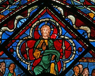 La ventana de José: Cristo en un cuatrifolio dando bendición