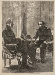 El encuentro de Napoleón y el Rey de Prusia, septiembre 1870, ilustración de la Historia de la Guerra entre Francia y Alemania, 1870-1871