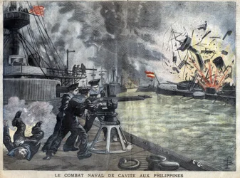 La Batalla Naval de Cavite en Filipinas durante la Guerra España - Estados Unidos
