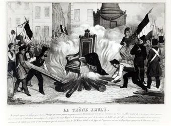 El pueblo quemando el trono en la Plaza de la Bastilla, 1848
