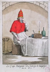 El Papa comiendo queso Roquefort, 1791