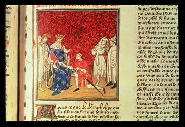 El Príncipe de Gales (Enrique V 1387-1422) rinde homenaje al Rey Carlos VI (1368-1422)