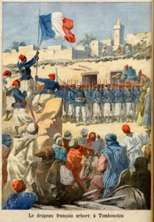 El izado de la bandera francesa en Tombuctú (Mali) de 