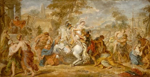 El rapto de las Sabinas, c.1770 (óleo sobre papel y lienzo)