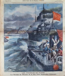 El motín ruso en el mar Negro y el bombardeo de Sebastopol, ilustración de Le Petit Parisien, 1905