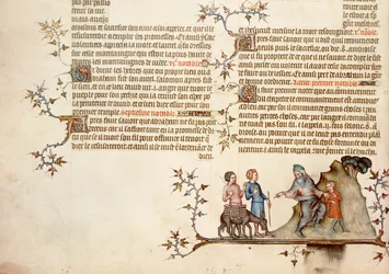 El Sacrificio de Isaac, de La Biblia de Jean de Sy, c.1355