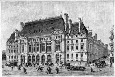 La Sorbona fue renovada en 1887, desde la rue des Ecoles.