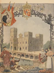 El pabellón español en la Exposición Universal de 1900, París, ilustración de Le Petit Journal, 4 de marzo de 1900