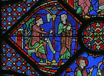 La ventana de San Jaime: El mago Almoniges (Hermoniges) envía a su discípulo Filetus a San Jaime