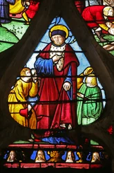 La ventana de San Luis: San Luis haciendo buenas obras