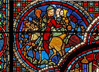 La ventana de San Lubin: un grupo a caballo