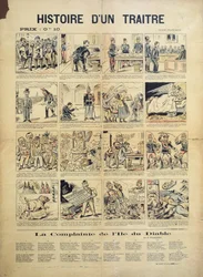 La Historia de un Traidor, caricatura y hoja de canción anti-Dreyfusard