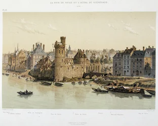 La Torre de Nesles y el Hotel de Guenegaud en 1650 - en “París a través de los siglos”