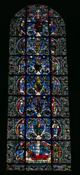 El Árbol de Jesé, ventana de lanceta en la fachada oeste (detalle)