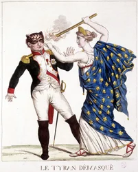 El tirano desenmascarado - en “Napoleón 1º, caricaturas, colección ficticia”, c. 1814