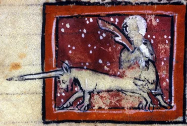 La Virgen y el Unicornio - Bestiario francés del siglo XIV. Milán, Biblioteca Trivulziana