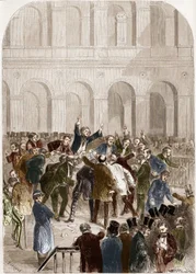 La cesta de la Bolsa de París en 1857.