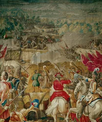 La batalla de Mohacs entre los ejércitos imperiales y ... (tapiz)