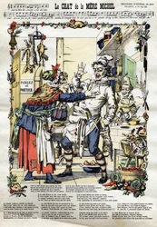 El gato de la madre Michel. Canción popular. Imagen de Epinal