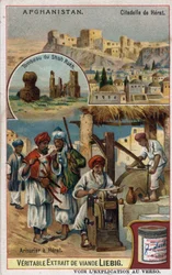 La ciudad y los armeros de la ciudad de Herat en Afganistán y la tumba de Shah Rukh. Cromolitografía del siglo XIX.