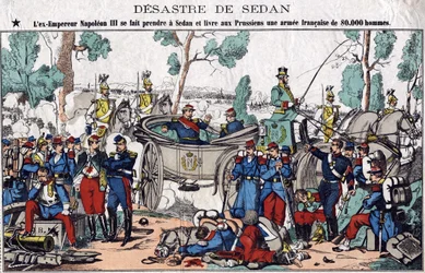 El desastre de Sedán; el ex Emperador Napoleón III es capturado en Sedán y entrega al ejército francés de 80,000 hombres a los prusianos