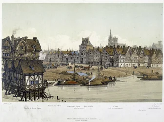 El distrito del Hotel de Ville de París en 1583 - en “París a través de los siglos: el templo y la rue Royale”, finales del siglo XIX