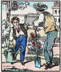 El jardinero. Grabado en "La chanson des metier". Imágenes de Epinal, finales del siglo XIX. Colección privada.