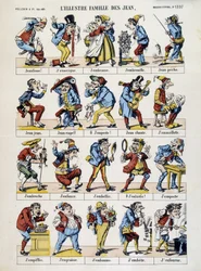La ilustre familia de los Juan. Imagen de Epinal, sd. Siglo XIX.