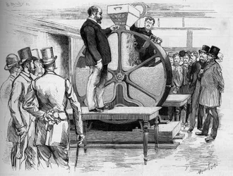 La introducción de los bonos de Panamá en presencia de los directores en 1888