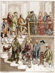 Los filósofos del siglo XVIII en la escalera de Voltaire (François Marie Arouet dit)