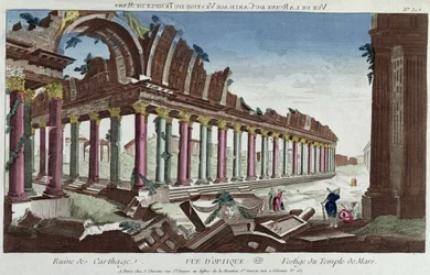 Los restos del Templo de Marte entre las Ruinas de Cartago