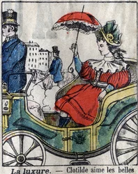 Los siete pecados capitales: lujuria. Imagen de Epinal finales del siglo XIX.