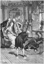 El sonámbulo Victor y el Marqués de Puysegur en Madame de Montessons, ilustración de Les Mysteres de la Science por Louis Figuier (1819-94) 1886