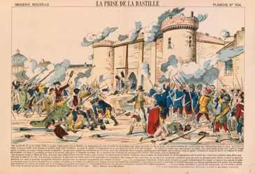La toma de la Bastilla durante la Revolución Francesa el 14 de julio de 1789, publicada por Haguenthal, Pont-a-Mousson, 1840