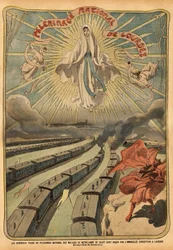 Los trenes destinados a la peregrinación nacional a Lourdes son recibidos por la figura de María