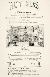 Programa de teatro para el Acto I de Ruy Blas (1838) por Victor Hugo (1802-85), 1880
