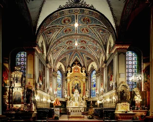 Thierenbach (68) - interior de la Catedral Notre-Dame de Alsace - La Nef