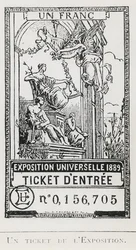 Boleto de entrada a la Exposición Universal de 1889 (litografía)
