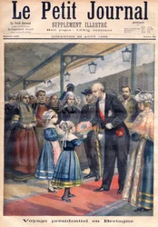 Portada que representa el viaje presidencial de Félix Faure a Gran Bretaña, ilustración del suplemento ilustrado de Le Petit Journal, 23 de agosto