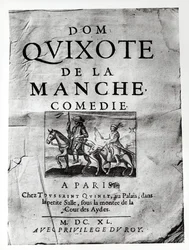 Página de título de Don Quijote de La Mancha Comedia por Guerin de Bouscal, 1640